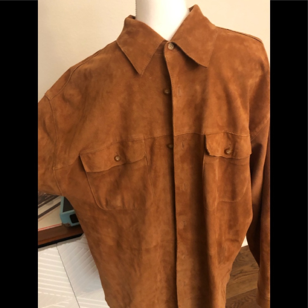 Indigo Palms 100% leather shirt
